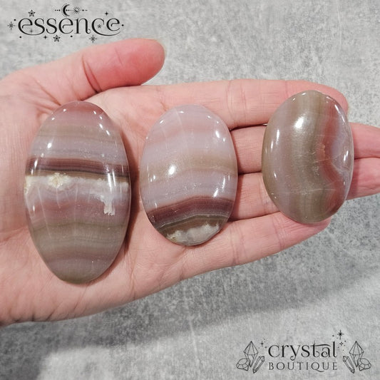 Banded Calcite Palm Stones
