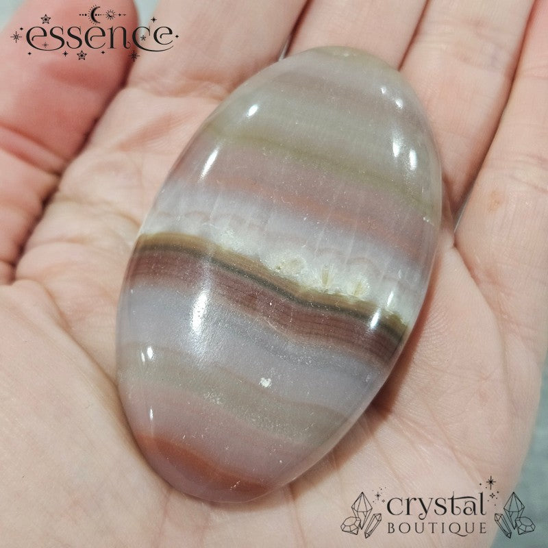 Banded Calcite Palm Stones