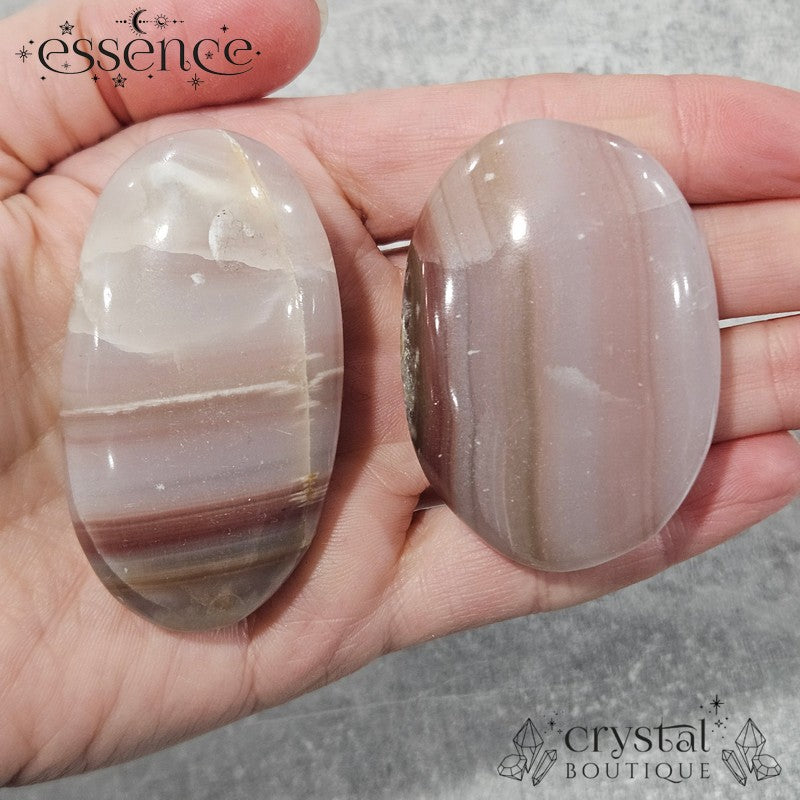 Banded Calcite Palm Stones