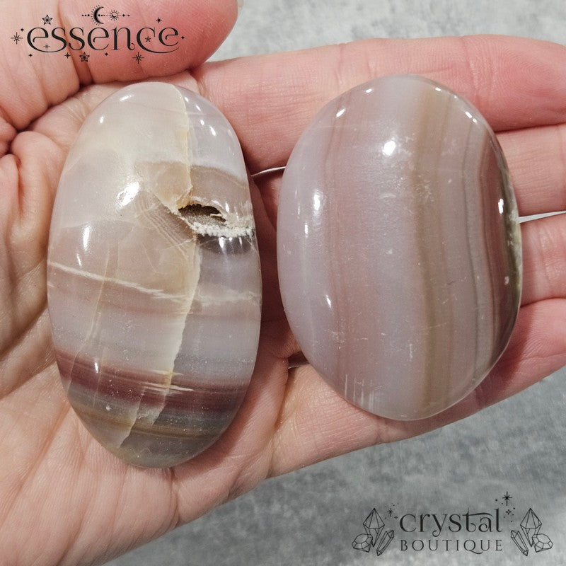 Banded Calcite Palm Stones