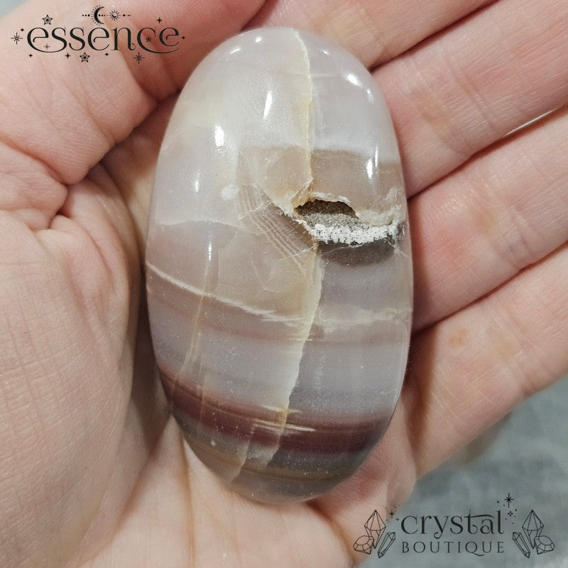 Banded Calcite Palm Stones