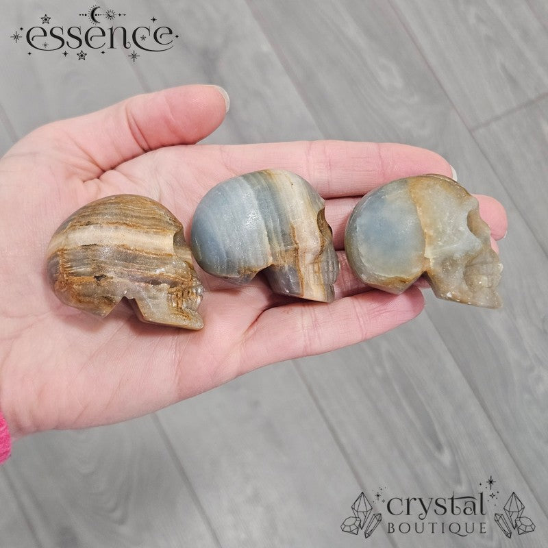 Blue Banded Calcite Skulls