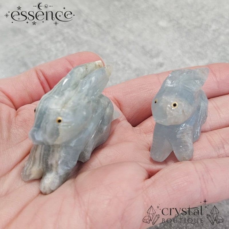 Blue Banded Calcite Animal carvings (Rabbit, dog, Whale)