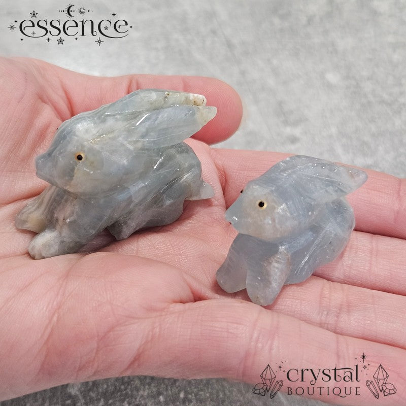 Blue Banded Calcite Animal carvings (Rabbit, dog, Whale)