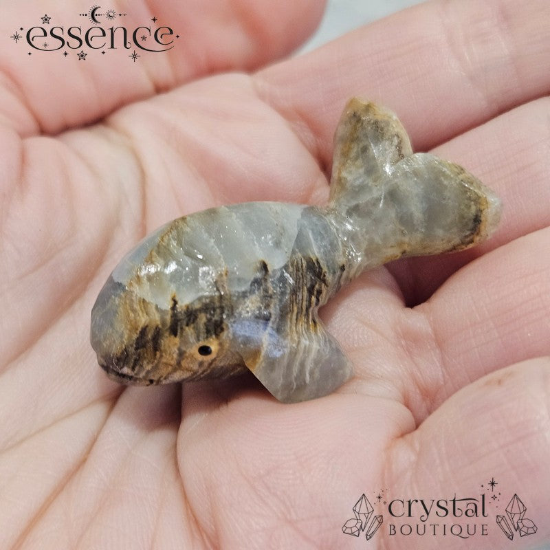 Blue Banded Calcite Animal carvings (Rabbit, dog, Whale)