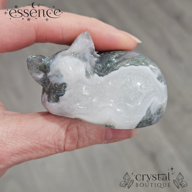 Moss Agate Sleeping Cats