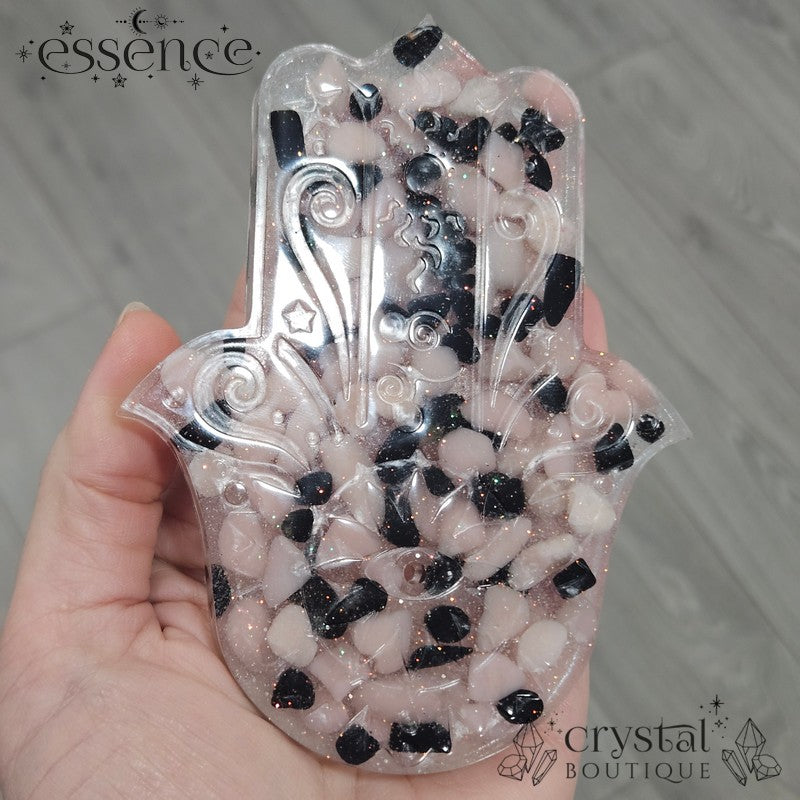 Black Tourmaline and pink Opal Resin Incense Holders