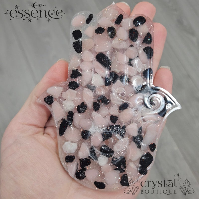 Black Tourmaline and pink Opal Resin Incense Holders