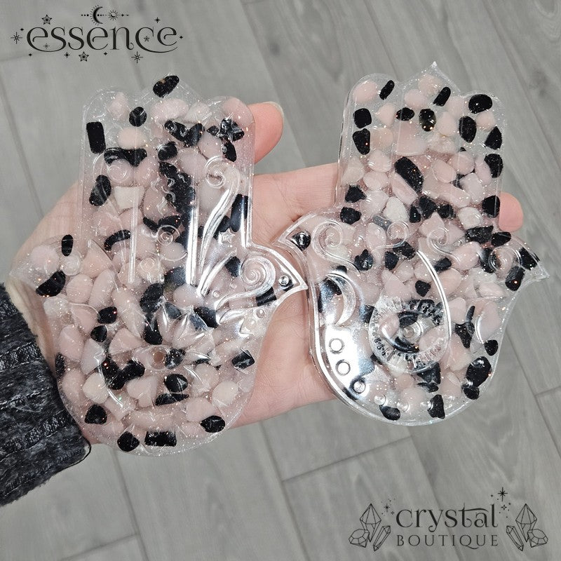 Black Tourmaline and pink Opal Resin Incense Holders