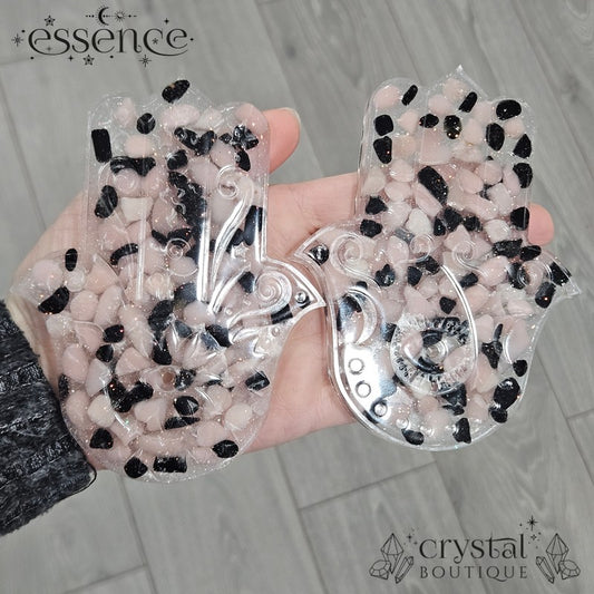 Black Tourmaline and pink Opal Resin Incense Holders