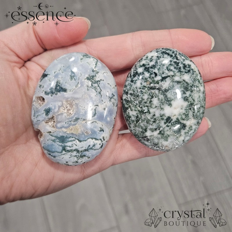 Moss Agate Palm Stone