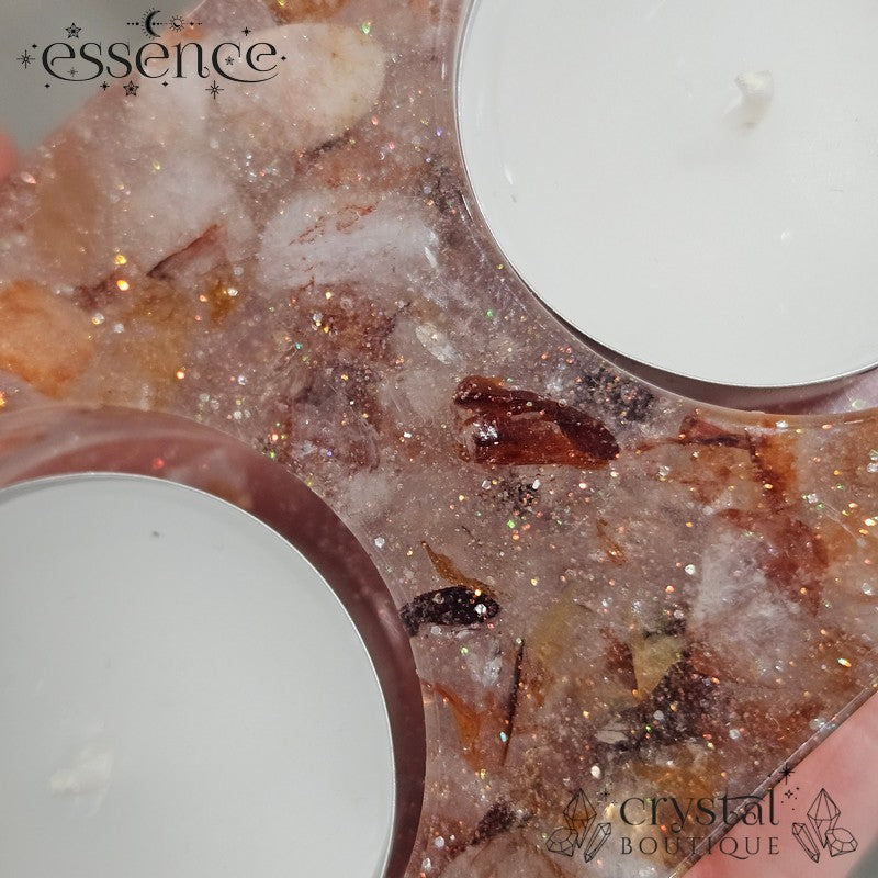 Double Crystal Resin Candle Holders