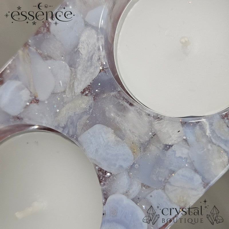 Double Crystal Resin Candle Holders