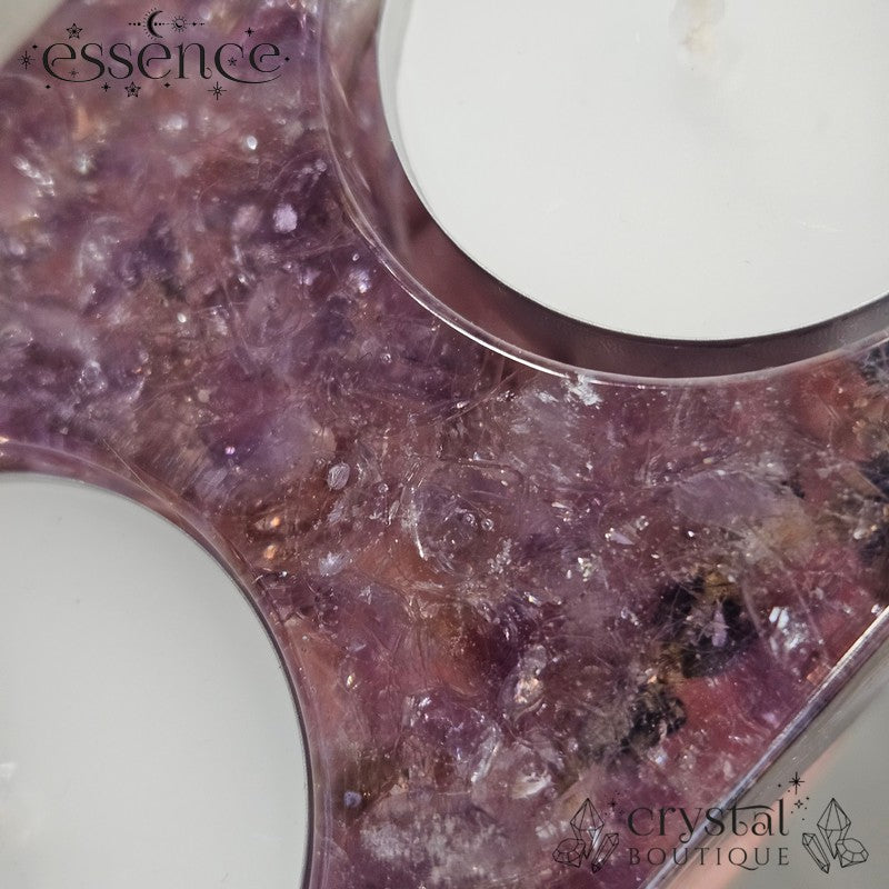 Double Crystal Resin Candle Holders