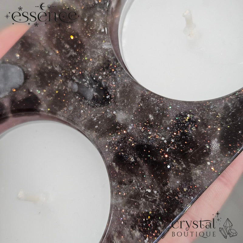 Double Crystal Resin Candle Holders