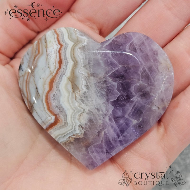 Amethyst & Crazy Lace Agate Hearts