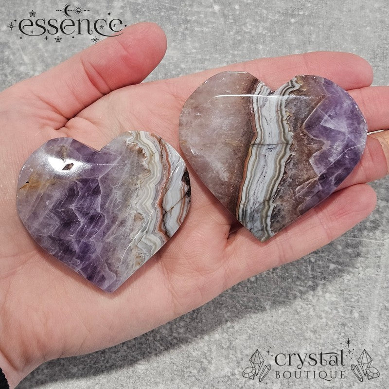 Amethyst & Crazy Lace Agate Hearts