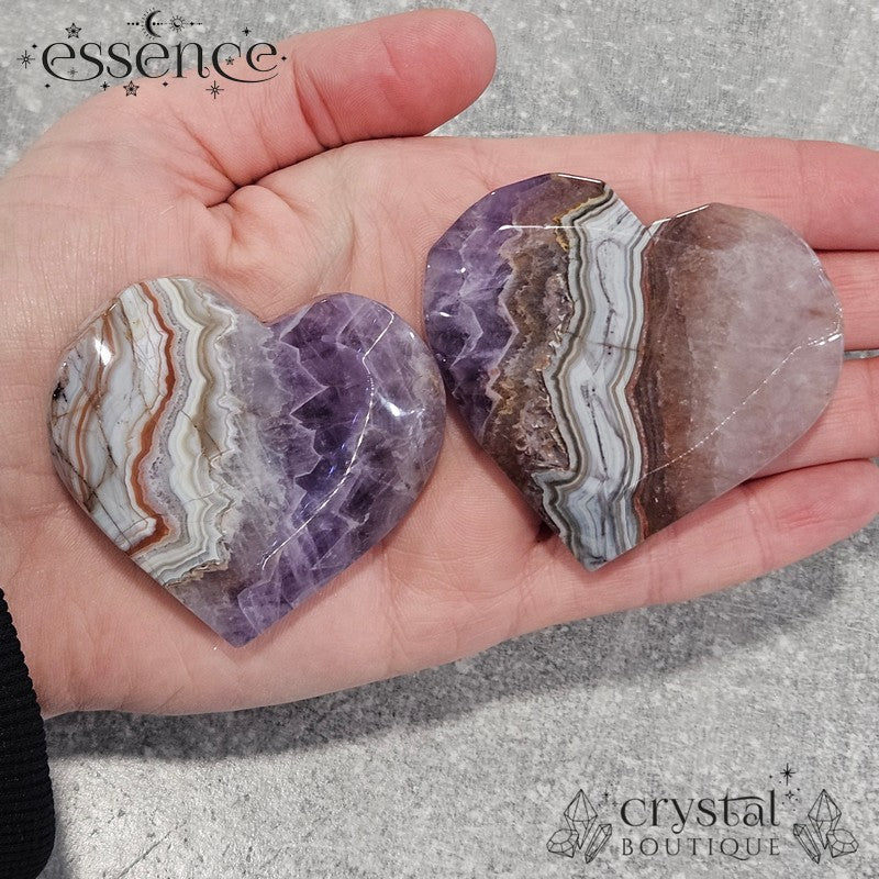 Amethyst & Crazy Lace Agate Hearts