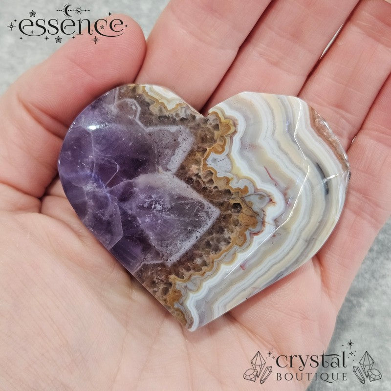 Amethyst & Crazy Lace Agate Hearts