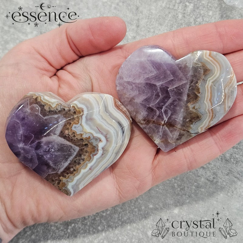 Amethyst & Crazy Lace Agate Hearts