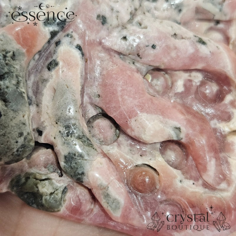 Rhodochrosite Octopus Carving