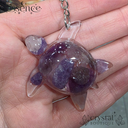 Lavender Fields Crystal Mix — Resin Turtle Crystal Keyrings