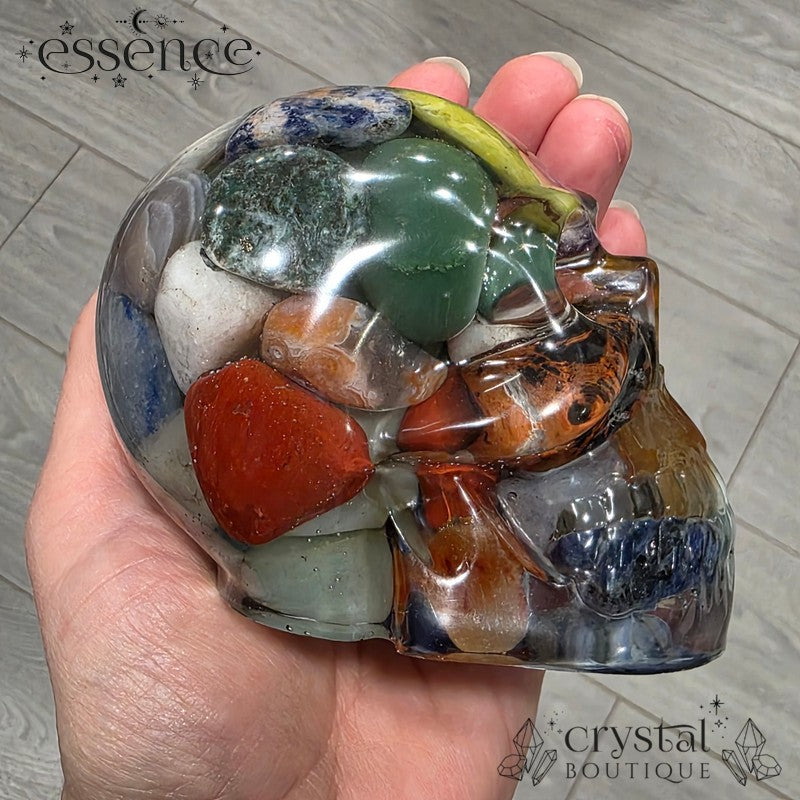 Large Resin Skull – Tumbled Stone