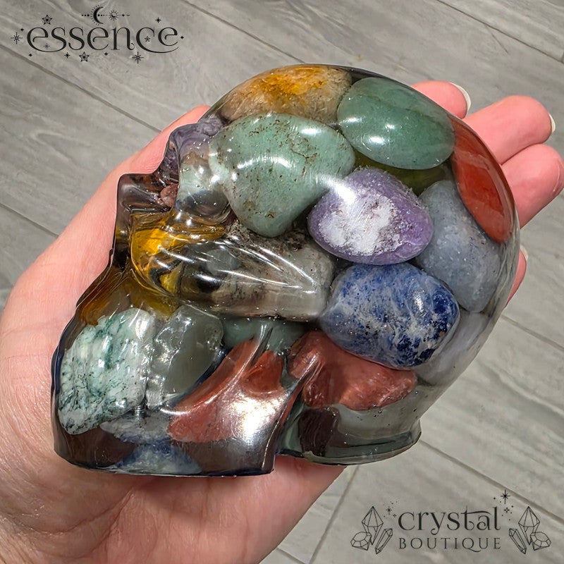 Large Resin Skull – Tumbled Stone