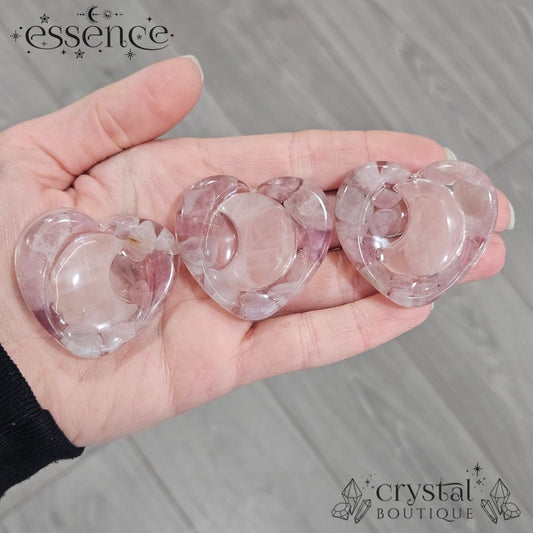 Rose Quartz Double sided Worry Stone Hearts