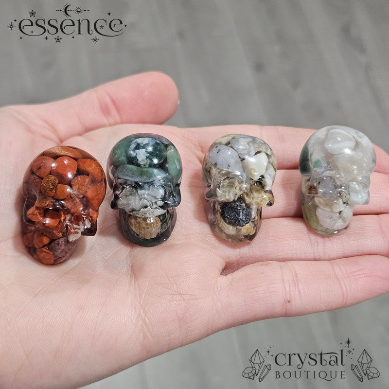 Resin Mini Crystal Chip Skulls