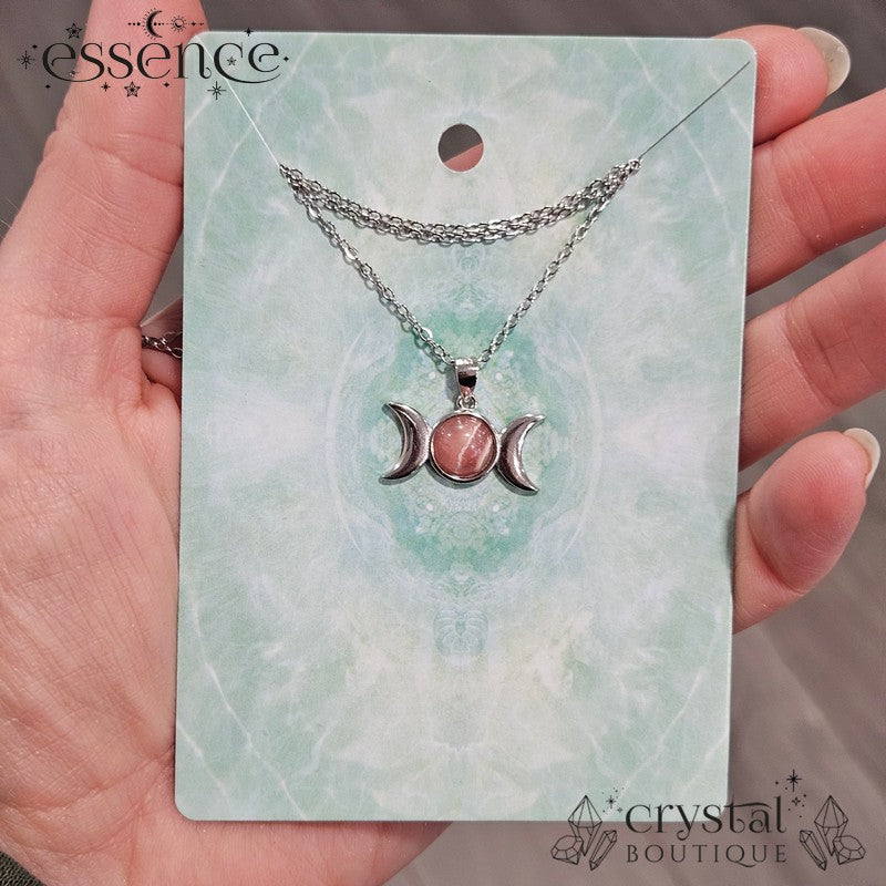 Triple Moon Crystal Necklaces