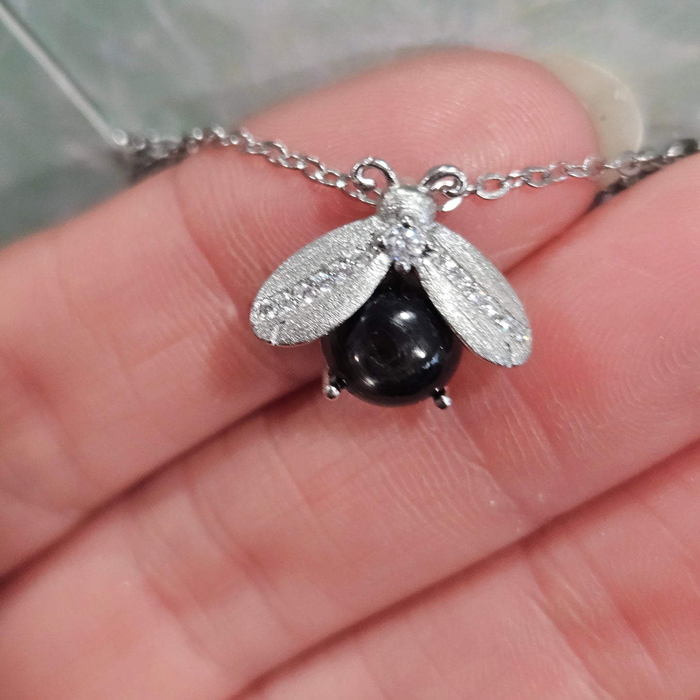 Hypersthene Bee Pendant