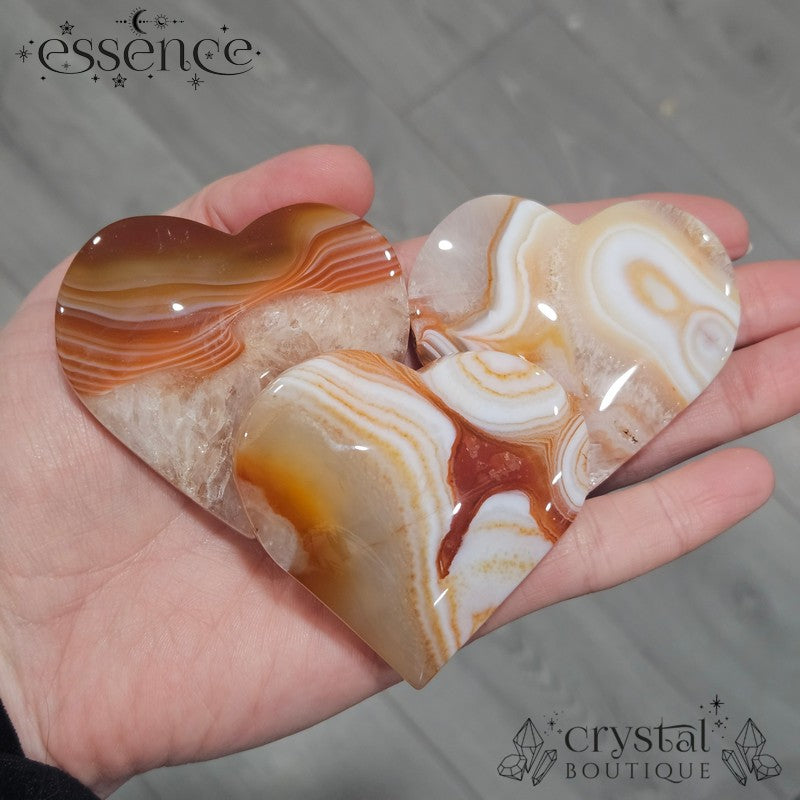 Carnlian Agate Hearts