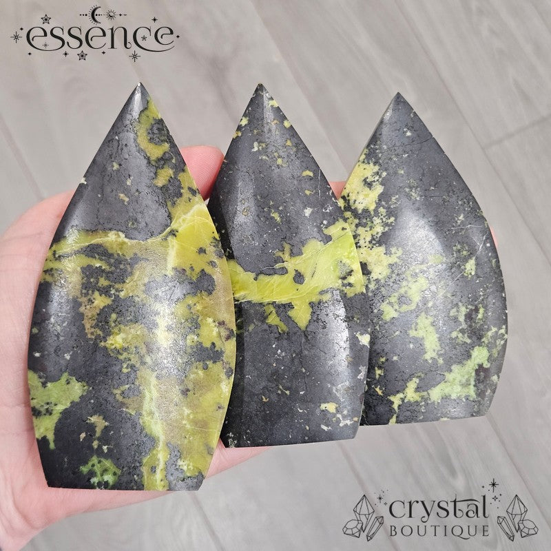 Serpentine In Hematite Free Form / Flames