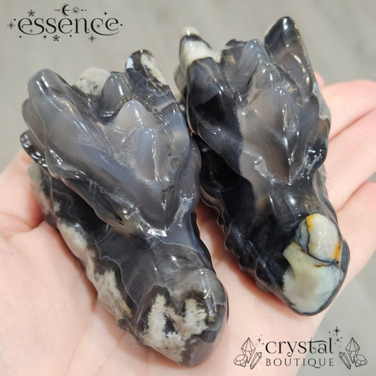 Volcano Agate Dragon Head Carvings
