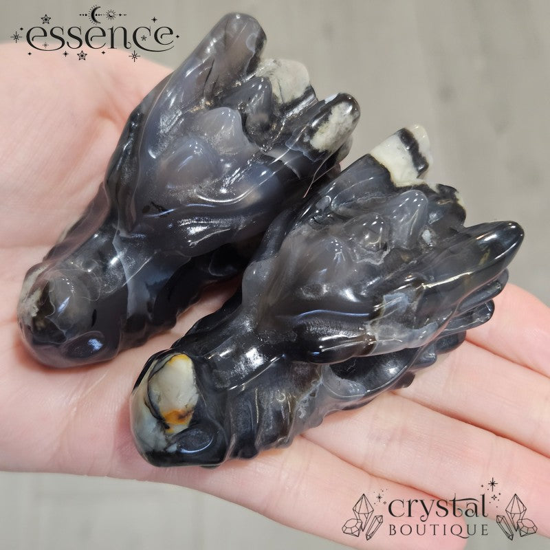 Volcano Agate Dragon Head Carvings