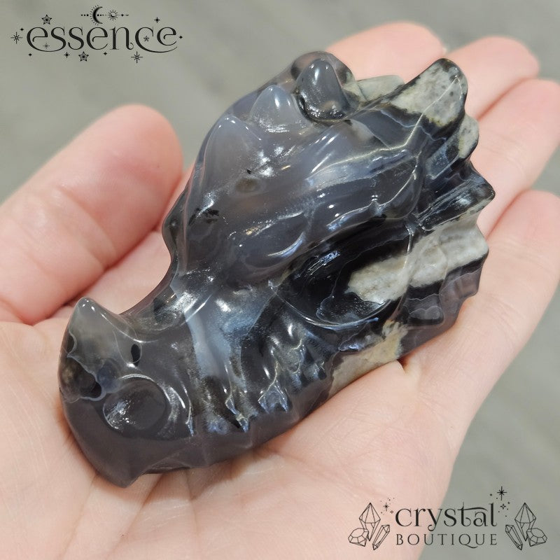 Volcano Agate Dragon Head Carvings