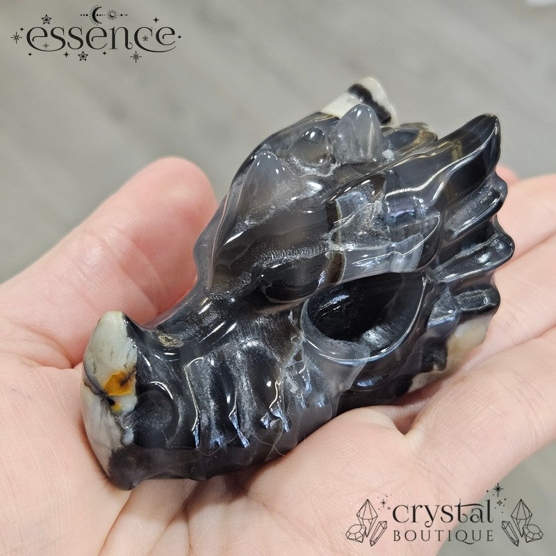 Volcano Agate Dragon Head Carvings
