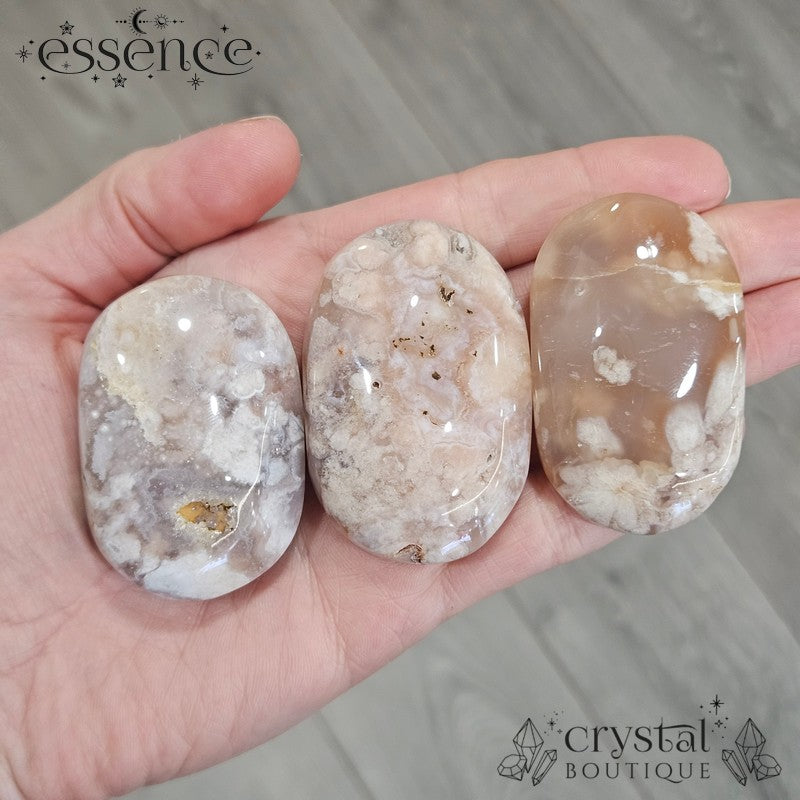 Flower Agate Palm Stones