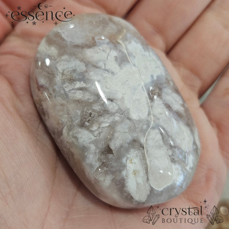 Flower Agate Palm Stones