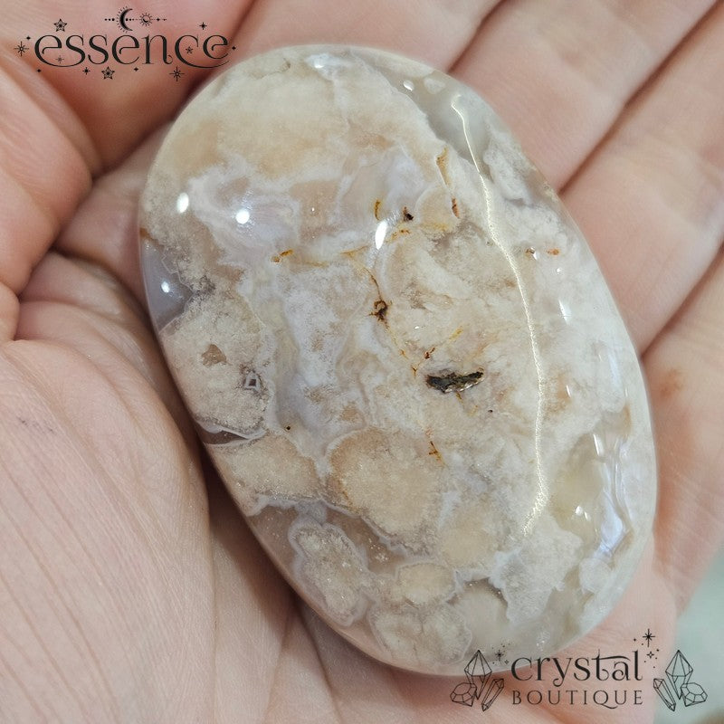 Flower Agate Palm Stones