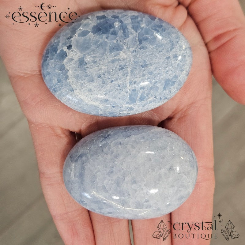 Blue Calcite Palm Stones