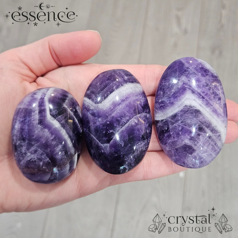 Chunky Chevron Amethyst palm stones