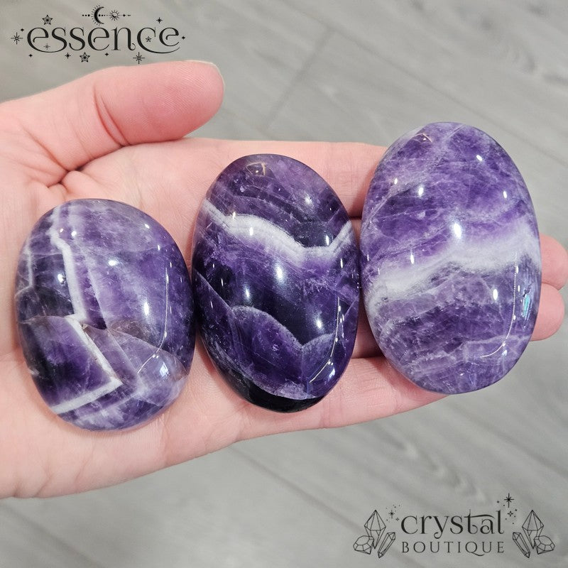 Chunky Chevron Amethyst palm stones