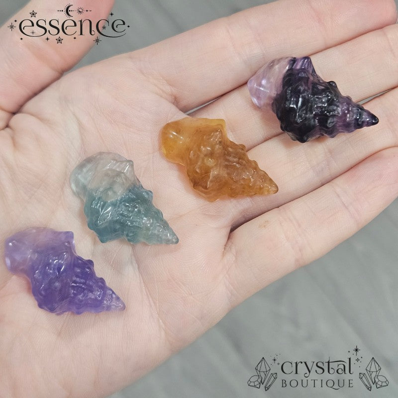 Fluorite Shell Carvings