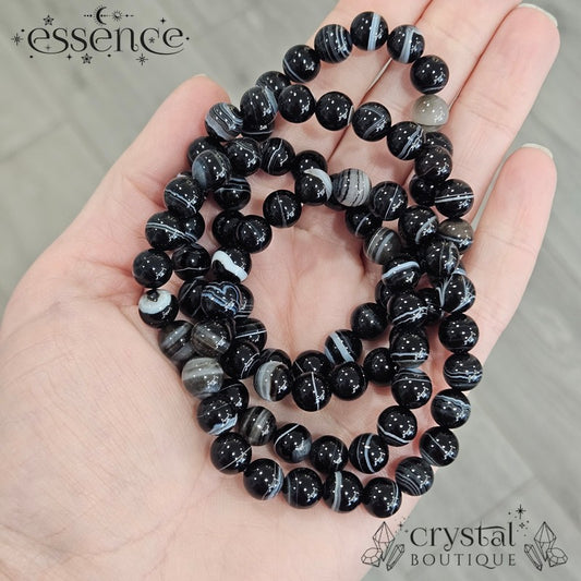 Black Banded Agate Bracelets
