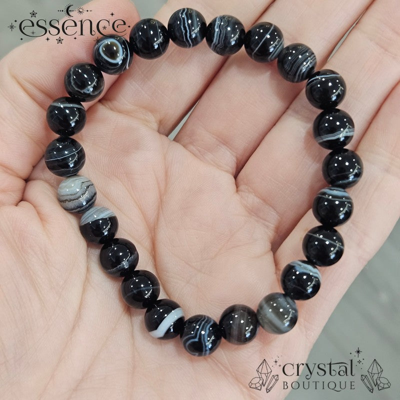 Black Banded Agate Bracelets