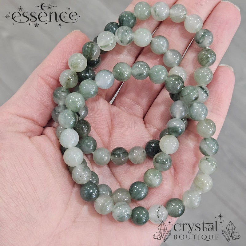 Green Rabbit Hair Quartz Bracelets