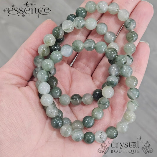 Green Rabbit Hair Quartz Bracelets