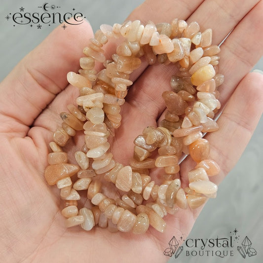 Peach moonstone Chip Bracelets